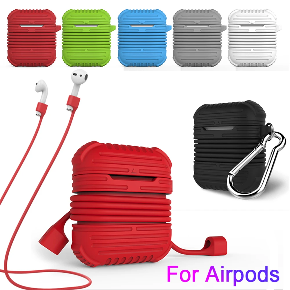 

New Earphone Case For Apple Airpods strap Soft Silicone headphone Case Earphone accessories Protective wireless bluetooth Cover