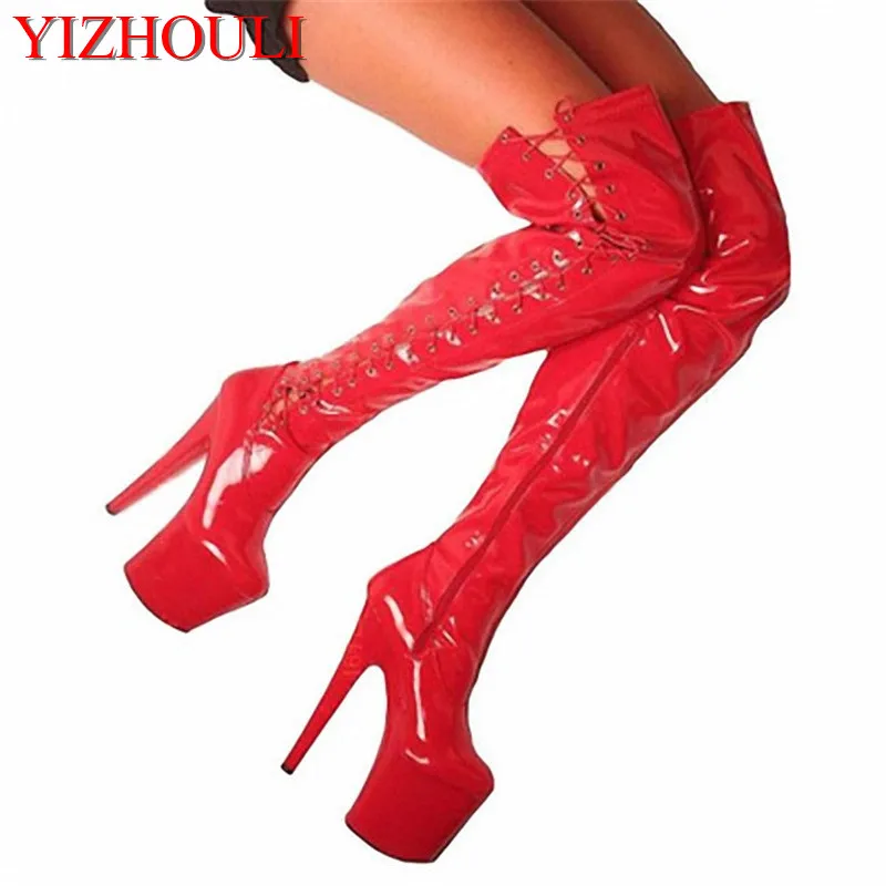 

15cm Sexy Sexy Tempt Zipper Open Over the Knees Boots, Sexy Model Party Stage Pole Dancing, Dance Shoe