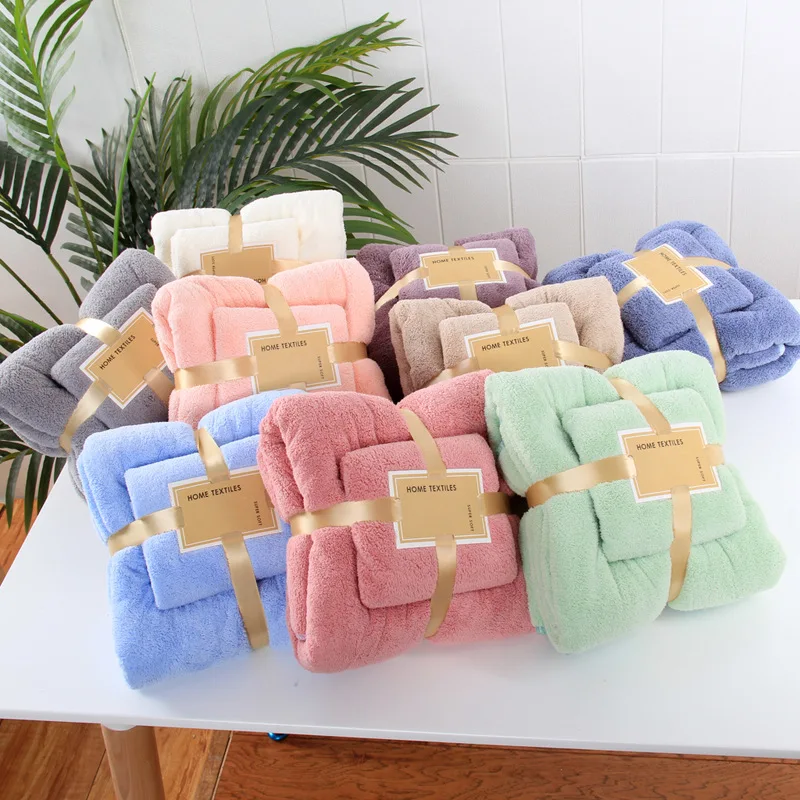 Günstige Luxus handtuch set Korallen samt handtuch bad handtuch für Erwachsene dicken weichen, saugfähigen mutter handtuch geschenk Gesicht handtuch bad towels70 * 140CM