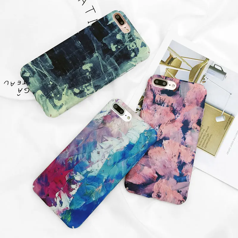 Fashion Artistic Graffiti Phone Cases For iphone 6s 6 Plus Fitted Case Colorful Oil Painting Matte Back Cover 7 |