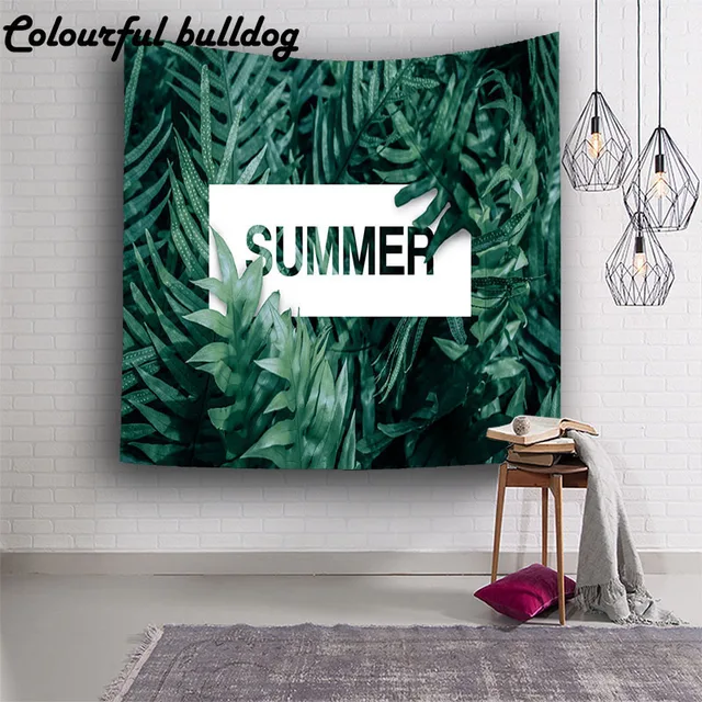 nordic style tropical plants wall tapestry banana canopy leaf wall hanging mural beach blanket carpet decoration