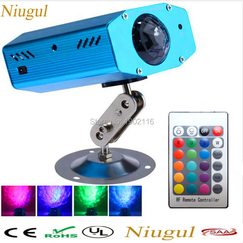 

Niugul IR Remote 7 Color Changing Mini LED Water Wave Ripple Effect Stage Light/ Disco dj lighting/Party lights/LED lamp