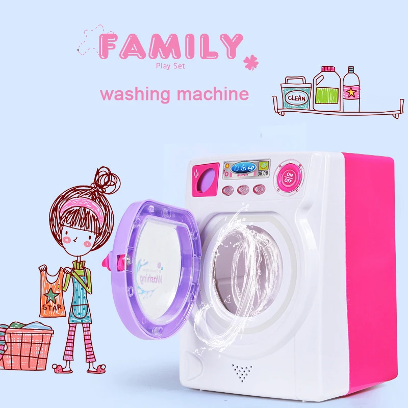  Mini Washing Machine Toy Kids Electronic Housework Toy Mini Realistic Household Electrical Applianc