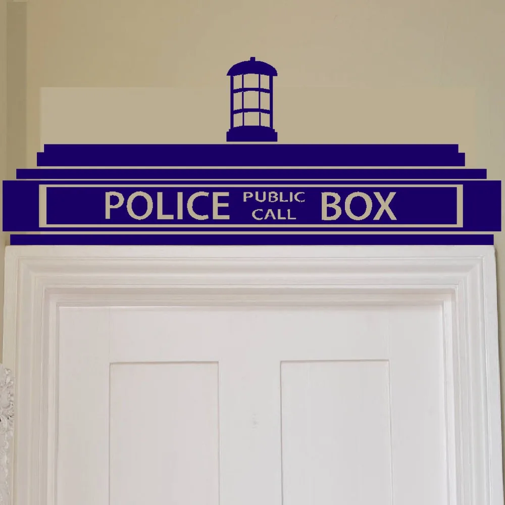 Kreative Doctor Who Tardis Police Box Wandtattoos Transfer Zeichen Vinyl Wandaufkleber Für Kinder Kinder Schlafzimmer Dekor in Kreative Doctor Who Tardis