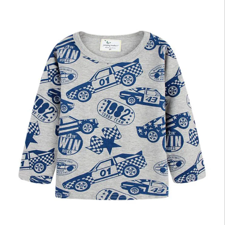 

(2t-7t)6pcs/1lot boys fall tops Boy t Shirts for Children Cotton Blue car printing T-Shirts for boys Kids Clothes long Sleeve