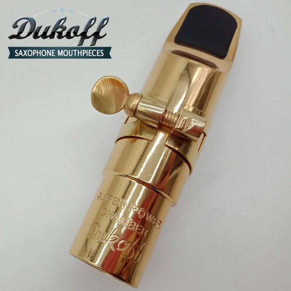 

New Bobby Dukoff Tenor Soprano Alto Saxophone Metal Mouthpiece Super Power Chamber Professional Sax Accessories Gold Plating