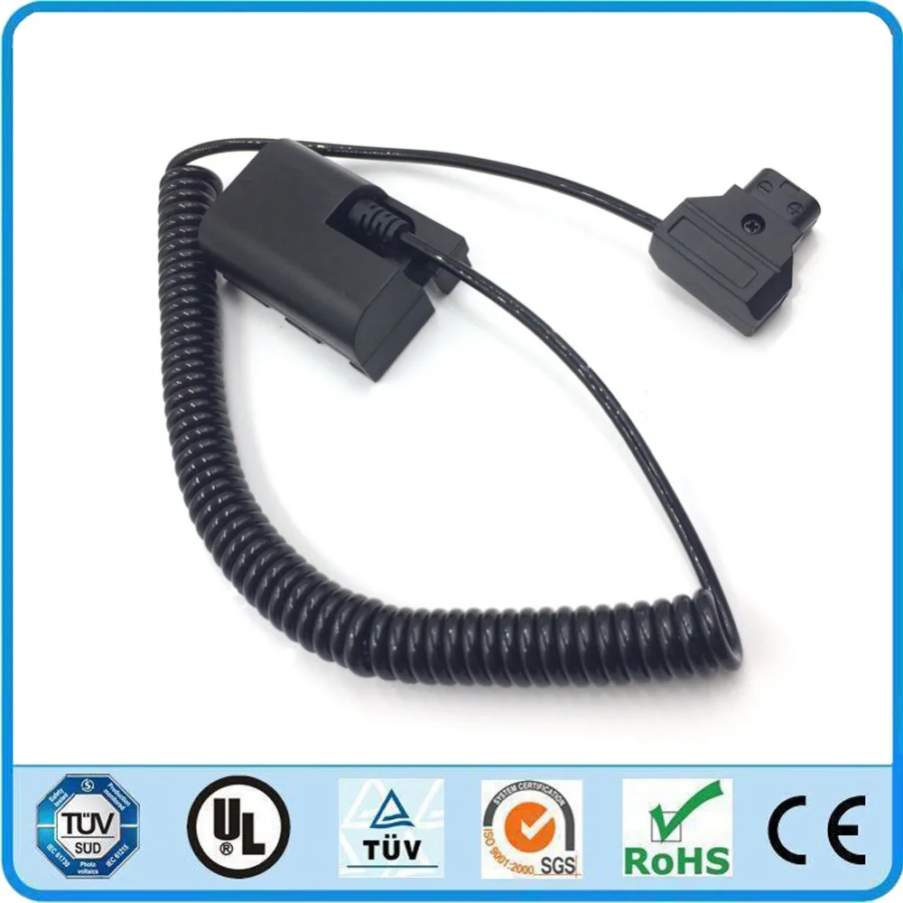 

D-Tap Dtap Male to DR-E6 Dummy Battery Adaptor Power Spring Cable for Canon DSLR ARRI Camera SmallHD Monitor Coiled Supply Cord