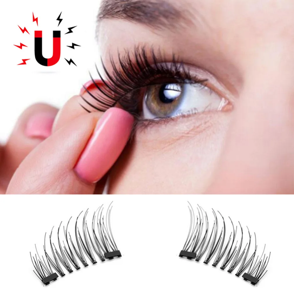 Накладные ресницы 3D Магнитная Lashes Natural давно двойной магнит Поддельные ресницы машина сделала Газа Lashes Cilios Postico