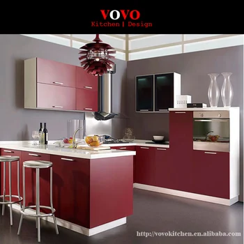

High gloss red kitchen furniture luxury style