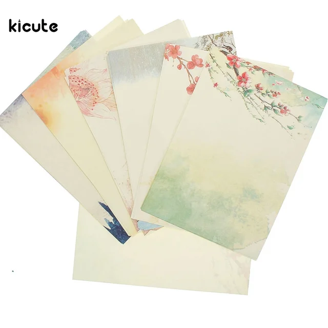 8 sheets beautiful chinese style flower ancient retro pattern letter stationery letter sheets