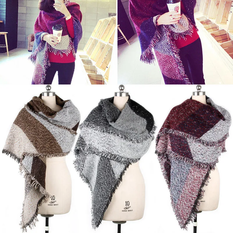 

Winter Women's Thick Warm Wool Pashmina Cashmere Stole Scarves Scarf Shawl Wraps