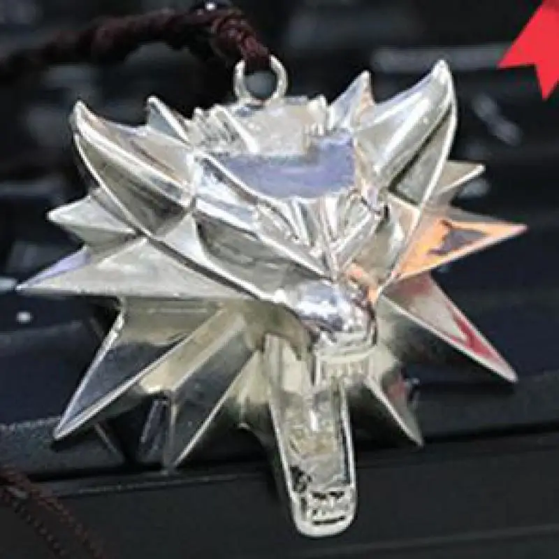 

The Witcher 3 III Solid 925 Silver Necklace Wild Hunt Wolf Medallion Geralt of Rivias Necklace Pendant