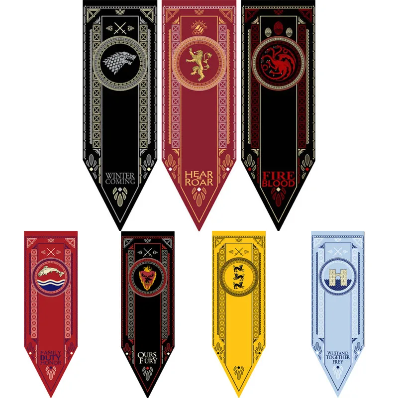 

Home Office Parade Game Of Thrones Martell Tully Targaryen Rights Games Banner Bolton Flag Two Copper Coils Decor Pennants