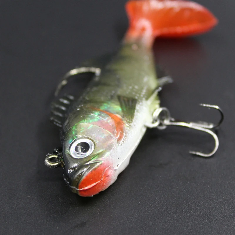 2016 Artificial Bait Fishing Lures 9cm 19g Red t Tail Silicone Soft