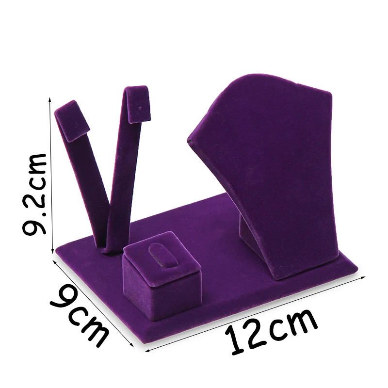 Новое поступление фиолетовый смешанный витрина для ювелирных изделий серьги демонстрационный держатель для колец ожерелье кулон шоу чехол