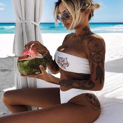 2018 Tiger Print Bikini Set Sexy Padded Women Swimsuit Push Up Bandeau Swimwear Summer Beachwear Brazil Bathing Suit Biquine 2018 Tiger Print Bikini Set Sexy Padded Women Swimsuit Push Up Bandeau Swimwear Summer Beachwear Brazil Bathing Suit Biquine