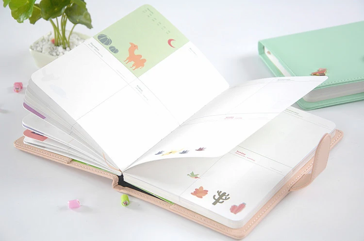 Еженедельник милый блокнот без ограничений на год креативный студенческий дневник с расписанием книга цветные страницы подарок школьные принадлежности