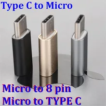 Алюминий Металлический micro usb 8 pin micro usb to usb 3,1 type C адаптер переходника разъема для MacBook oneplus 2 xiaomi nokia N1