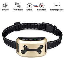 

Dog Ultrasonic Anti Barking Vibrating Collar Nylon Waterproof USB Rechargeable Dog Shock Training Collar For Dogs Stop Barking