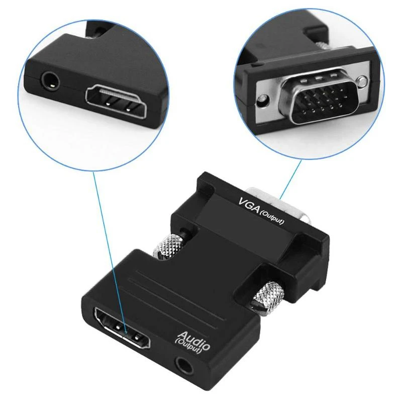 1080P HDMI Женский VGA Мужской конвертер адаптер с аудио кабель конвертер кабель для ПК ноутбук ТВ коробка проектор PS4 HD ТВ монитор