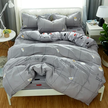 

Classic bedding set 5 size Stripe heart black bed linen 4pcs/set duvet cover set Pastoral bed sheet AB side duvet cover 2019 bed