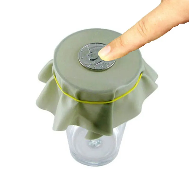 

1pcs Coin Penetration Magic Tricks Dish Coin Thru Rubber Sheet Into Cup Black Hole Magic Trick Mentalism Props Illusion