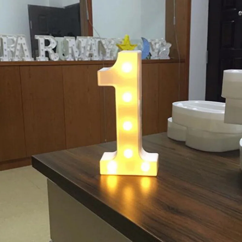 

Luminous LED Light Creative 1-9 Alphabet Number Heart Battery Lamp Romantic Wedding Party Christmas Decoration