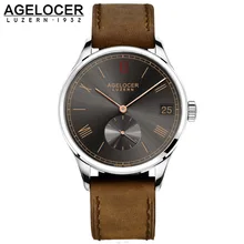 Agelocer brown watch a classic timepiece sport dual dial mens casual wristwatches wristwatch free shipping relojes para hombre