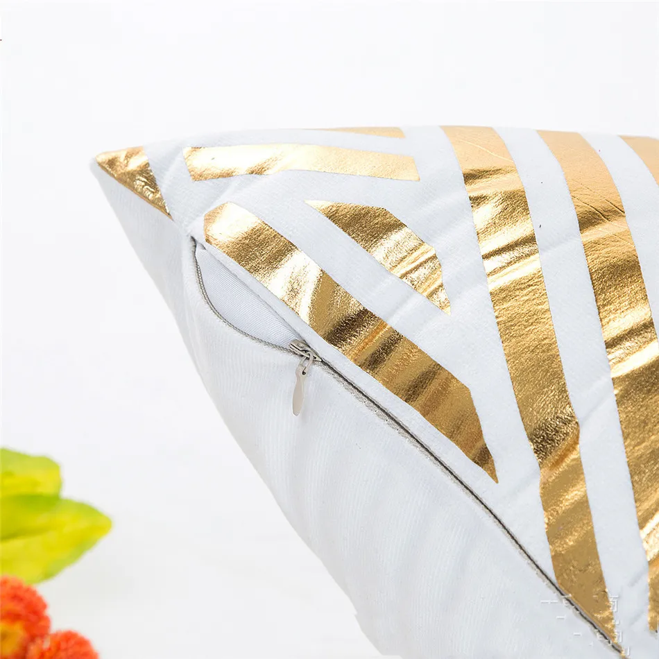 Bronzing Cushion Cover Geometry Pineapple Printed Pillow Case Cover Luxury Sequin Gold Bedroom Home Sofa Decorative Pillowcase (7)