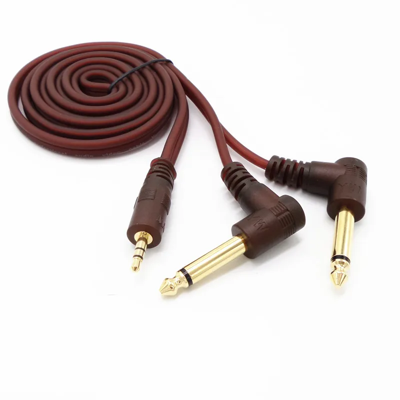 Mixer audio line AUX 3.5mm to two 6.35mm Bend lines microphone plug stereo audio line for Mobile