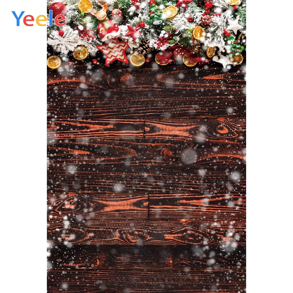 

Yeele Grunge Wood Board Texture Snowflake Photography Backdrops Christmas Professional Photographic Backgrounds For Photo Studio