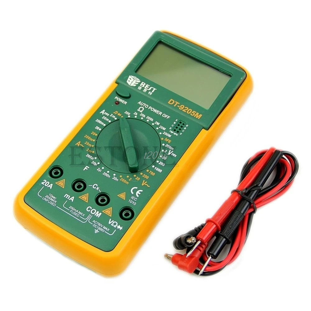 DT9205M LCD Digital Multimeter Voltmeter Ohmmeter Ammeter Capacitance Tester Hot Q02