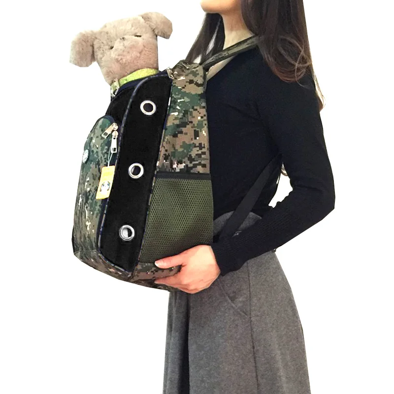 

New Camouflage Oxford Cloth Pet Dog Backpack Carrier Dog Cat Carrier Free Shipping