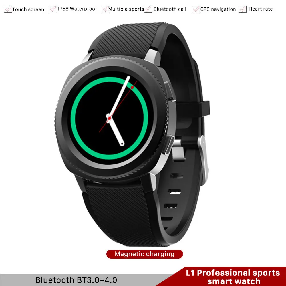 

L2 IP68 Smart Watch Men Android Bluetooth Calling Heart Rate Sleep Monitor Sports Watch 1.3 Inch Screen 380Mah Silica Smartwatch