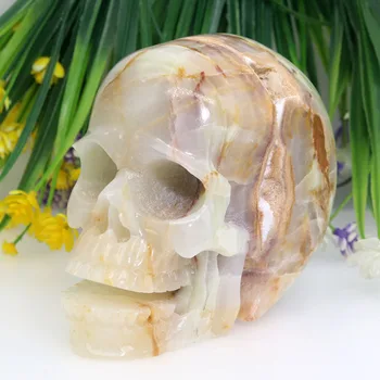 

5.61" 2010g AFGHANISTAN JASPER Handmade Carved Crystal Skull Crystal Realistic Crystal Healing Furnishing Articles Figurine TD19