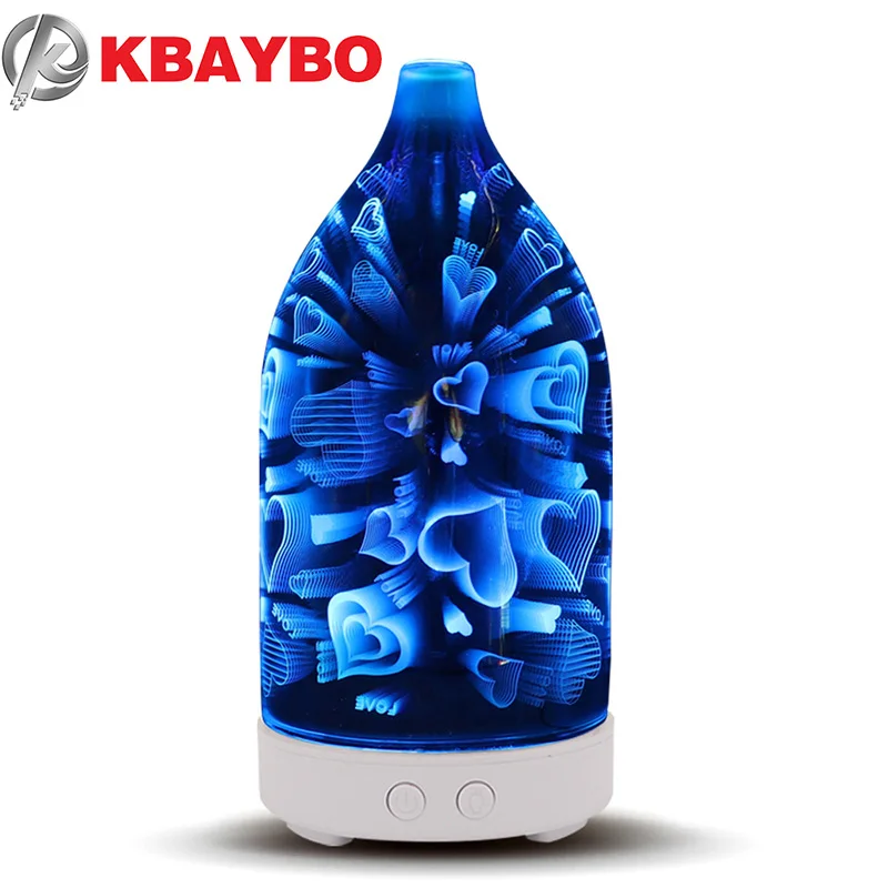 

KBAYBO 100ml Mini Essential Oil Diffuser Aroma Diffuser ultrasonic humidifier Mist Maker with 7 LED colors lights for home