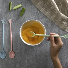 Комплект из 3 предметов, ложка для фруктов, знак для фруктов, Корейская посуда для детей, едят фрукты, маленькая вилка кухня, бар, ресторан, HX0812