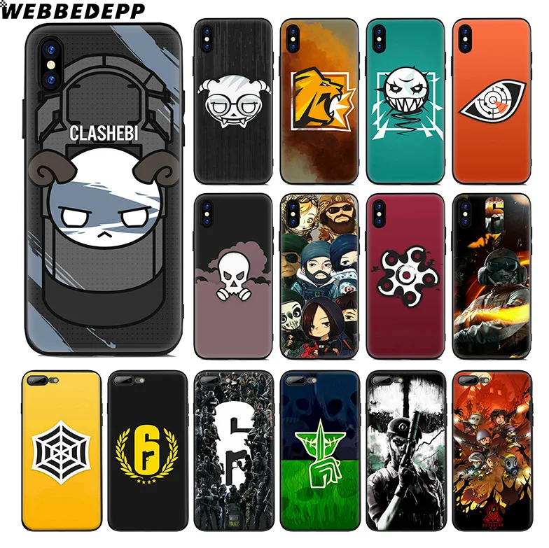 

WEBBEDEPP Rainbow Six Siege 6 Soft Silicone Case for Apple iPhone 11 Pro Xr Xs Max X or 10 8 7 6 6S Plus 5 5S SE TPU