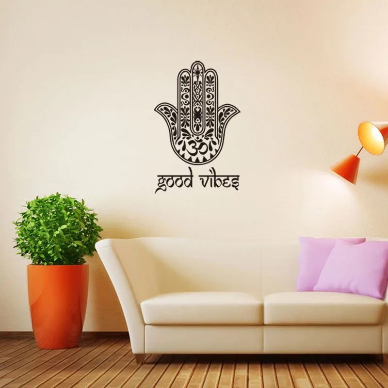 

GB460 Hamsa Hand Lucky Hand Yoga Good Vibes wall stickers living room bedroom vinyl wall decals home decoration Art Murals