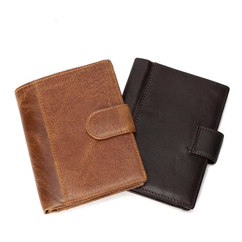 

Men's Genuine Leather Cow Vertical Money Clips Purse Soft ID Card Case Wallet