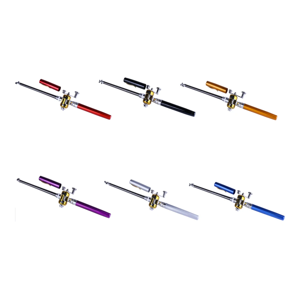 Mini Collapsible Portable Reel Aluminum Alloy Fish Rod Combo Pen Fishing Gear Pole Stick Tool Kit Camping Travel Mini Collapsible Portable Reel Aluminum Alloy Fish Rod Combo Pen Fishing Gear Pole Stick Tool Kit Camping Travel