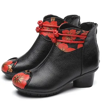

Personality Original Genuine Leather Shoes Woman Plus Velvet Winter Boots 2020 New Plus Size Single Women Fashion Shoes Boots