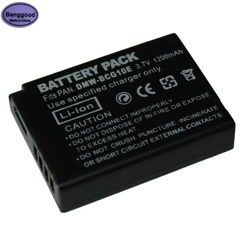 

3.7V 1200mAh DMW-BCG10E DMW BCG10E BCG10 DMW-BCG10 Camera Battery For Panasonic Lumix DMC-3D1 DMC-TZ7 DMC-TZ8 DMC-TZ10 DMC-TZ18