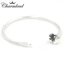 Charmlead 925 браслеты из стерлингового серебра Гладкий цилиндр застежка браслет с шармами браслет шармы подарок