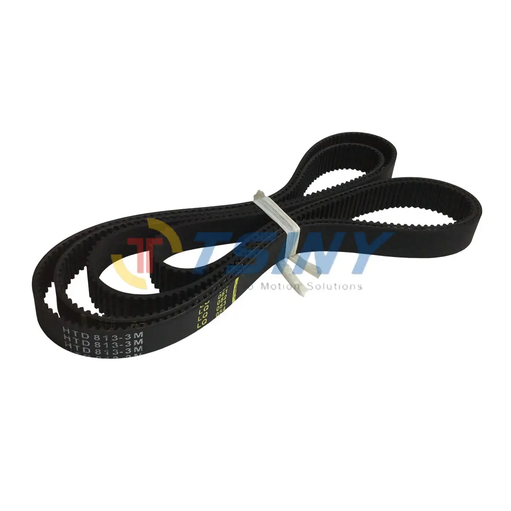 

2pcs HTD 3M-813-15 Cloesd Loop Timing Belt Length 813mm Width 15mm Arc Teeth Industrial Rubber Synchronous Belt 271 Teeth