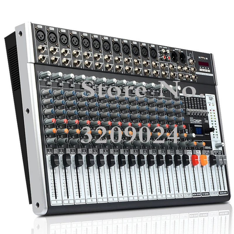 Professional 16 Channel Bluetooth USB Mixer 99 DSP Digital Effect KTV Stage Performance Device Digital Effector