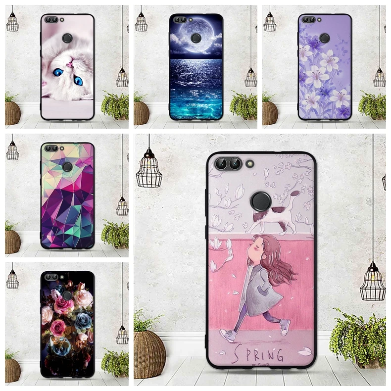 Для huawei P Smart Cover чехол для Smart/Enjoy 7 S Мягкая силиконовая Обложка черный телефон Funda