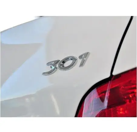 Автомобильная Наклейка 3D Серебряная эмблема на задний багажник для peugeot 206 207 307 308 301 2008 3008 408 508