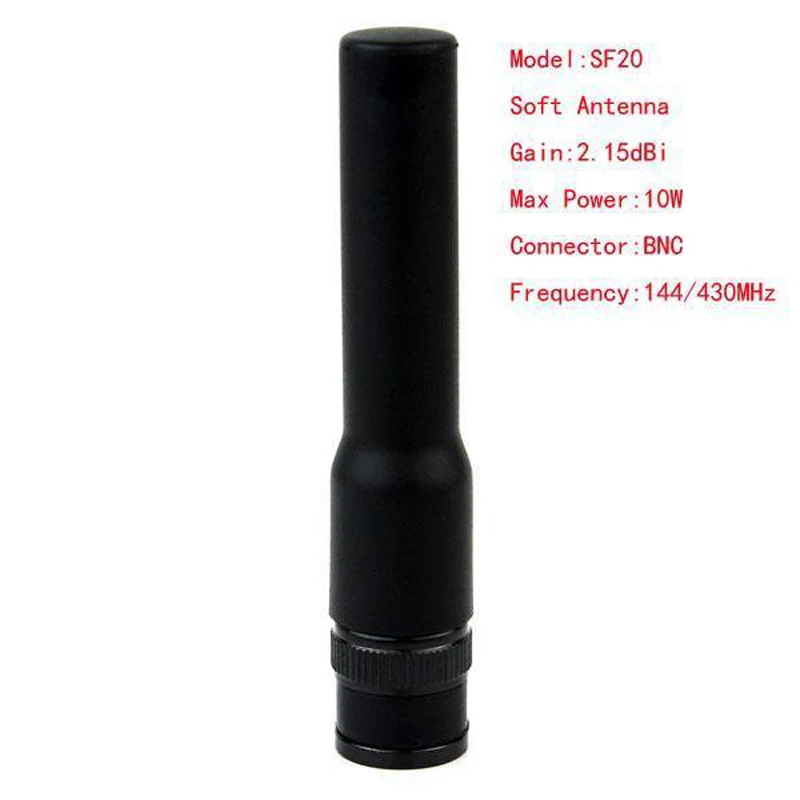 SF20 Dual Band VHF/UHF High Gain BNC 144MHz/430MHz Soft Antenna for Walkie Talkie Two Way Radio YAESU ICOM Kenwood TYT SF20 Dual Band VHF/UHF High Gain BNC 144MHz/430MHz Soft Antenna for Walkie Talkie Two Way Radio YAESU ICOM Kenwood TYT