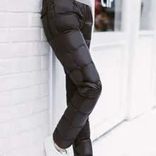 Зимние мужские и женские пуховые Штаны унисекс для улицы, одноцветные водонепроницаемые ветрозащитные толстые теплые походные брюки большого размера 5XL